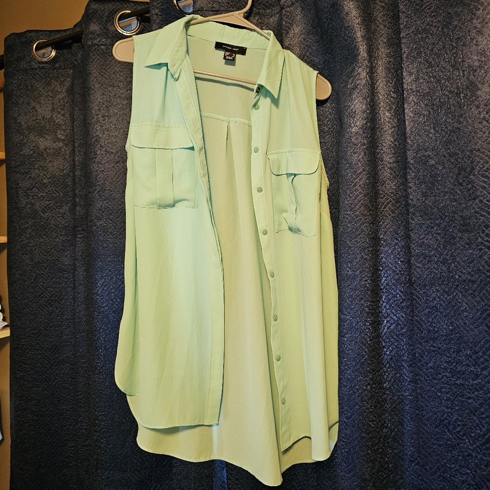 Mint Green Sleeveless Blouse